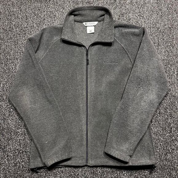 Columbia Full Zip Fleece Jacket Womens Large Gray Soft Outdoor Lightweight Layer - Picture 1 of 6
